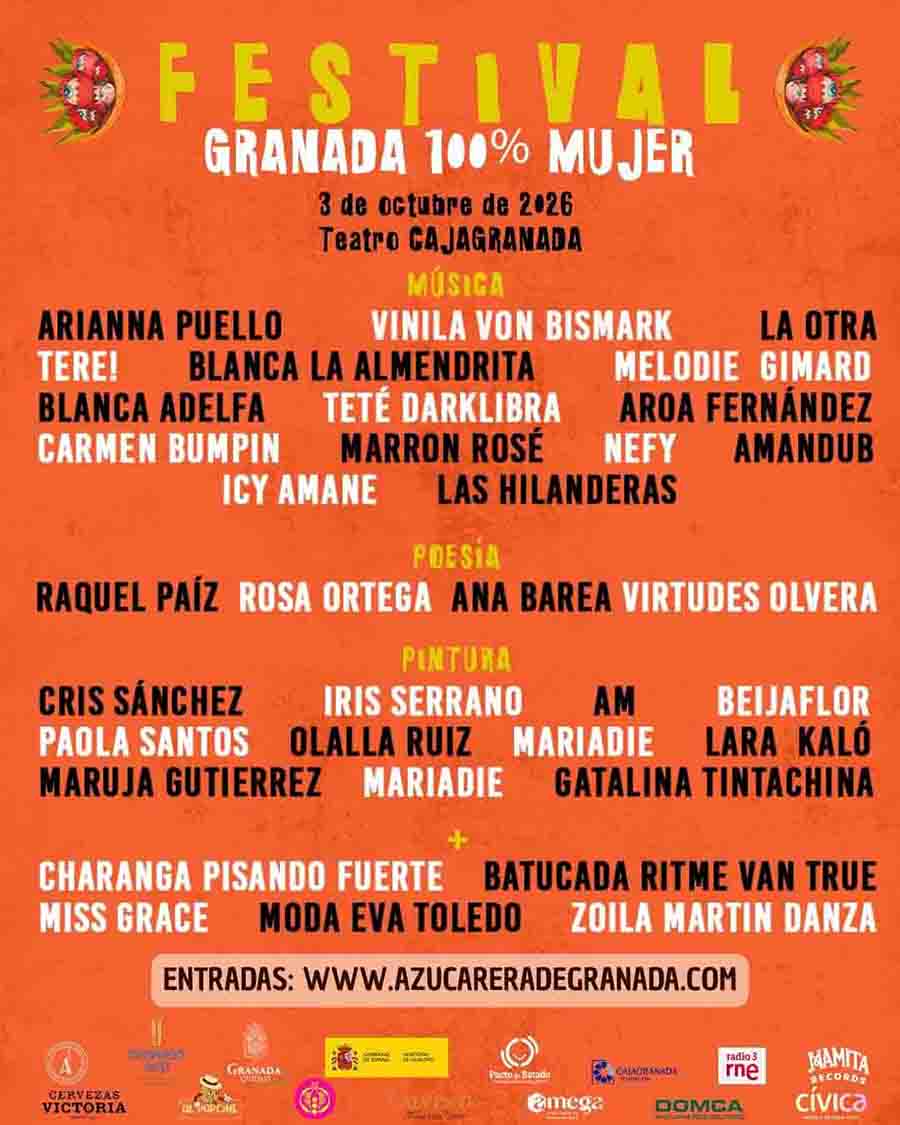 Más de un centenar de artistas EN LA SEXTA EDICIÓN  DEL FESTIVAL GRANADA 100% MUJER