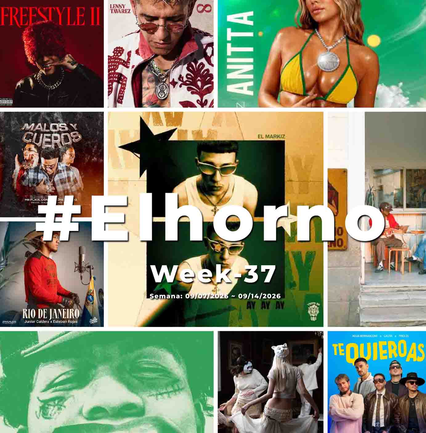 Top 10 de canciones esta semana – [El Horno – Week 37]
